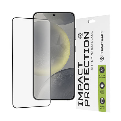 Techsuit Screen Protector Film for Samsung Galaxy S25 S931 / S24 S921, Tempered Glass, Full Glue, 111D, Black