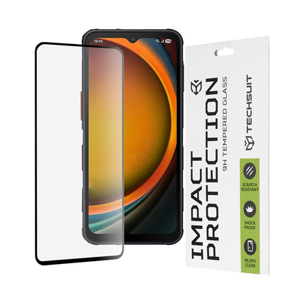 Προστατευτική μεμβράνη οθόνης Techsuit για Samsung Galaxy XCover7 Pro, ασφαλισμένο γυαλί, πλήρης κόλλα, 111D, μαύρο