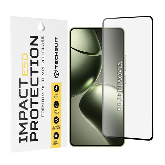 Techsuit Screen Protector Film for Xiaomi 14T Pro / 14T, Tempered Glass, Full Glue, Black