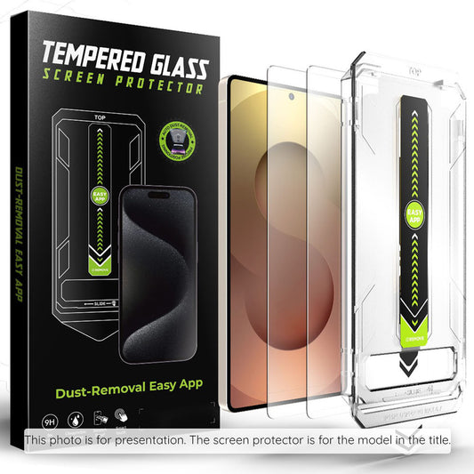 Προστατευτική μεμβράνη οθόνης Techsuit TitanGlass CrystalHD για Samsung Galaxy S25 FE, Ασφαλισμένο γυαλί, Πλήρης κόλλα, Σετ 2 τεμαχίων
