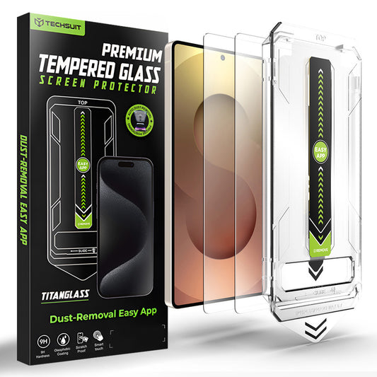 Προστατευτική Μεμβράνη Οθόνης Techsuit TitanGlass CrystalHD για Samsung Galaxy S26 Ultra S948, Ενισχυμένο Γυαλί, Full Glue, Σετ 2 τεμαχίων