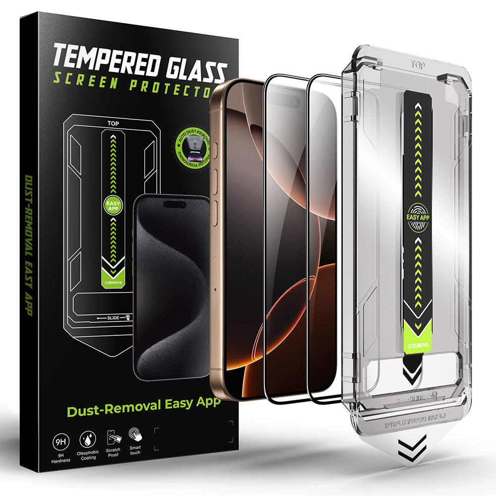 Techsuit TitanGlass Screen Protector for Apple iPhone 11 Pro / XS / X, Tempered Glass, Full Glue, Set of 2 pieces, Black