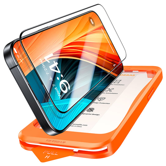 Προστατευτική Μεμβράνη Οθόνης Torras GlassGo Install Master για Apple iPhone 16 Plus, Ενισχυμένο Γυαλί, Πλήρης Κόλληση, Μαύρη