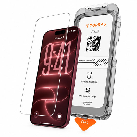Προστατευτική μεμβράνη οθόνης Torras HD για Apple iPhone 18 Pro / 17 Pro, Ενισχυμένο γυαλί, Πλήρης κόλλα