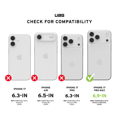 Urban Armor Gear Shield Screen Protector for Apple 17 Pro Max, Tempered Glass, Full Glue, Black