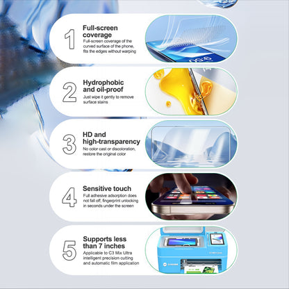 Relife GF-1M Hydrogel / TPU Film for Sunshine C3 Mix Ultra UV Vacuum Laminating Machine, 120mm x 210mm, Set of 50 pieces