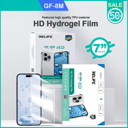 Relife GF-8M Hydrogel / TPU Film for Sunshine C3 Mix Ultra UV Vacuum Laminating Machine, 120mm x 210mm, Set of 50 pieces