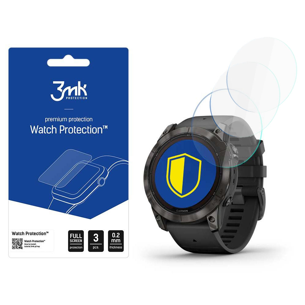 Προστατευτική Μεμβράνη 3MK FlexibleGlass για Garmin Fenix 7X Pro Solar, Σετ 3 τεμαχίων, Ευέλικτο Γυαλί