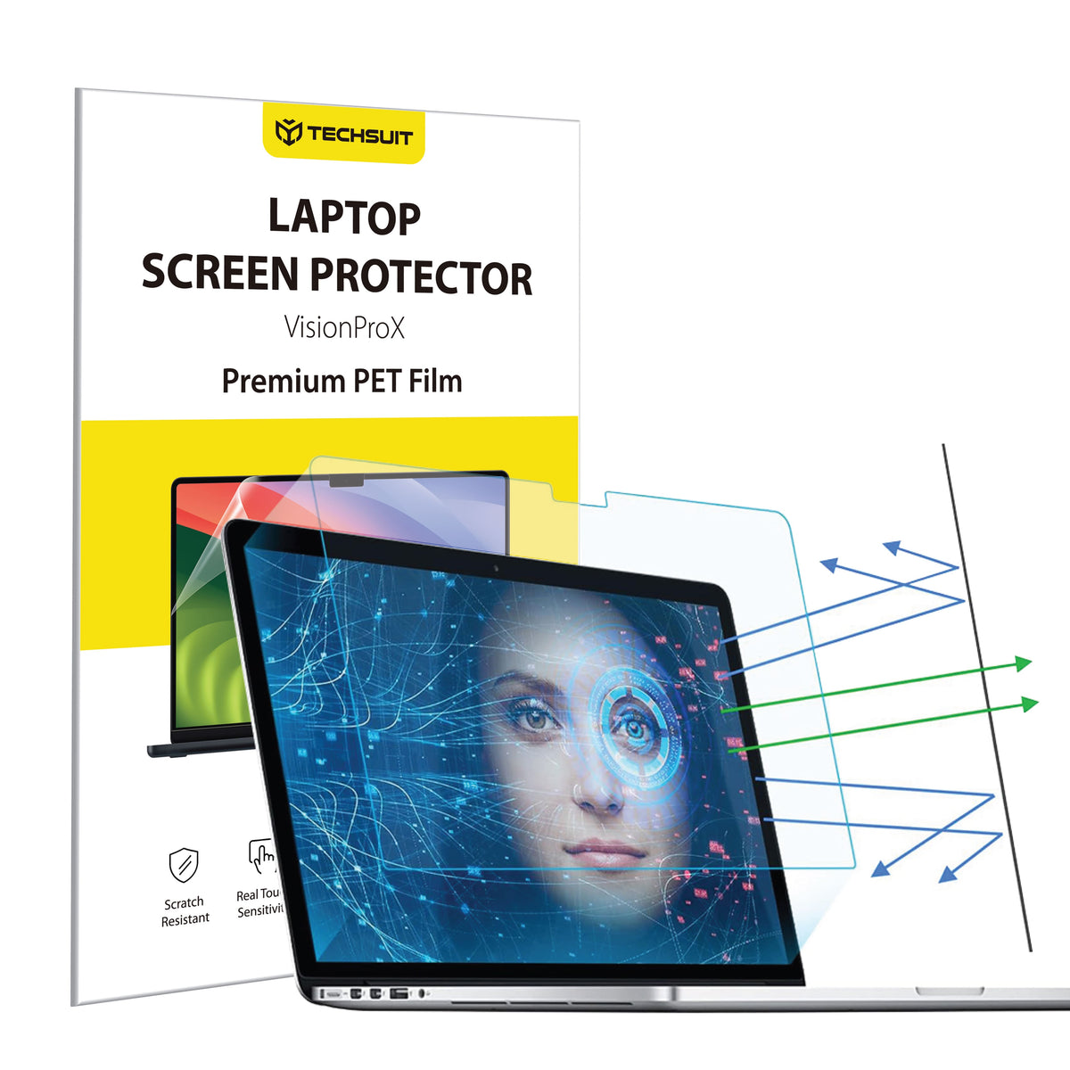 Techsuit VisionProX Anti Blue Light Screen Protector for Apple MacBook Pro 14inch (2026) / (2025) / (2024) / (2023), Plastic