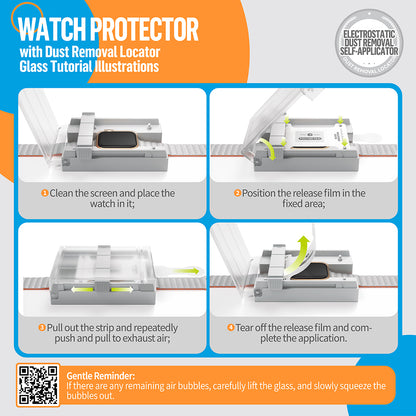 Blueo High Molecule Protective Film for Apple Watch Series 10 42mm, Tempered Glass, Black