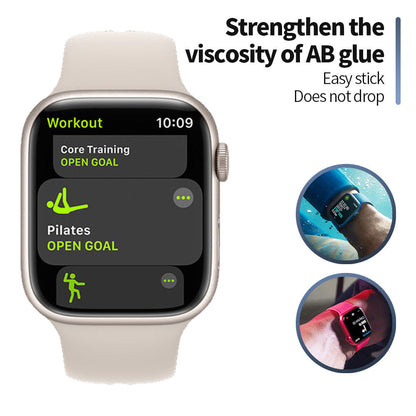 Blueo High Molecule Protective Film for Apple Watch 8 / 7 41mm Series, Tempered Glass, Black