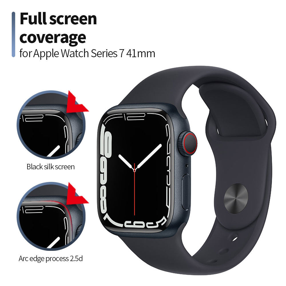 Blueo High Molecule Protective Film for Apple Watch 8 / 7 45mm Series, Tempered Glass, Black