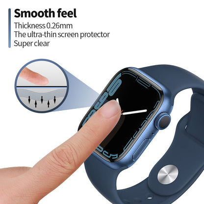 Blueo High Molecule Protective Film for Apple Watch 8 / 7 45mm Series, Tempered Glass, Black