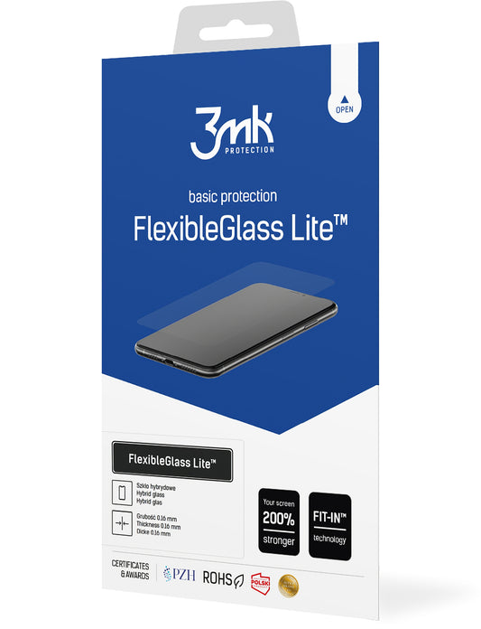 3MK FlexibleGlass Lite Screen Protector for Apple iPhone 17e / 16e / 14 / 13 Pro, Flexible Glass, Full Glue