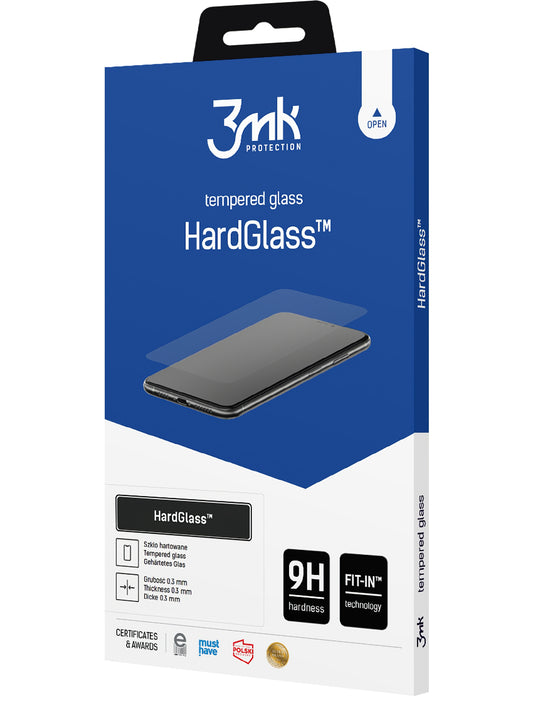 3MK HardGlass Screen Protector for Apple iPhone 17e / 16e / 14 / 13 Pro, Tempered Glass, Full Glue