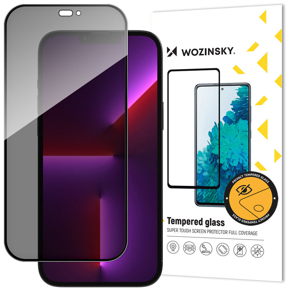 Προστατευτική Μεμβράνη Οθόνης Privacy WZK AntiSpy για Apple iPhone 14 Pro, Ενισχυμένο Γυαλί, Πλήρης Κόλληση