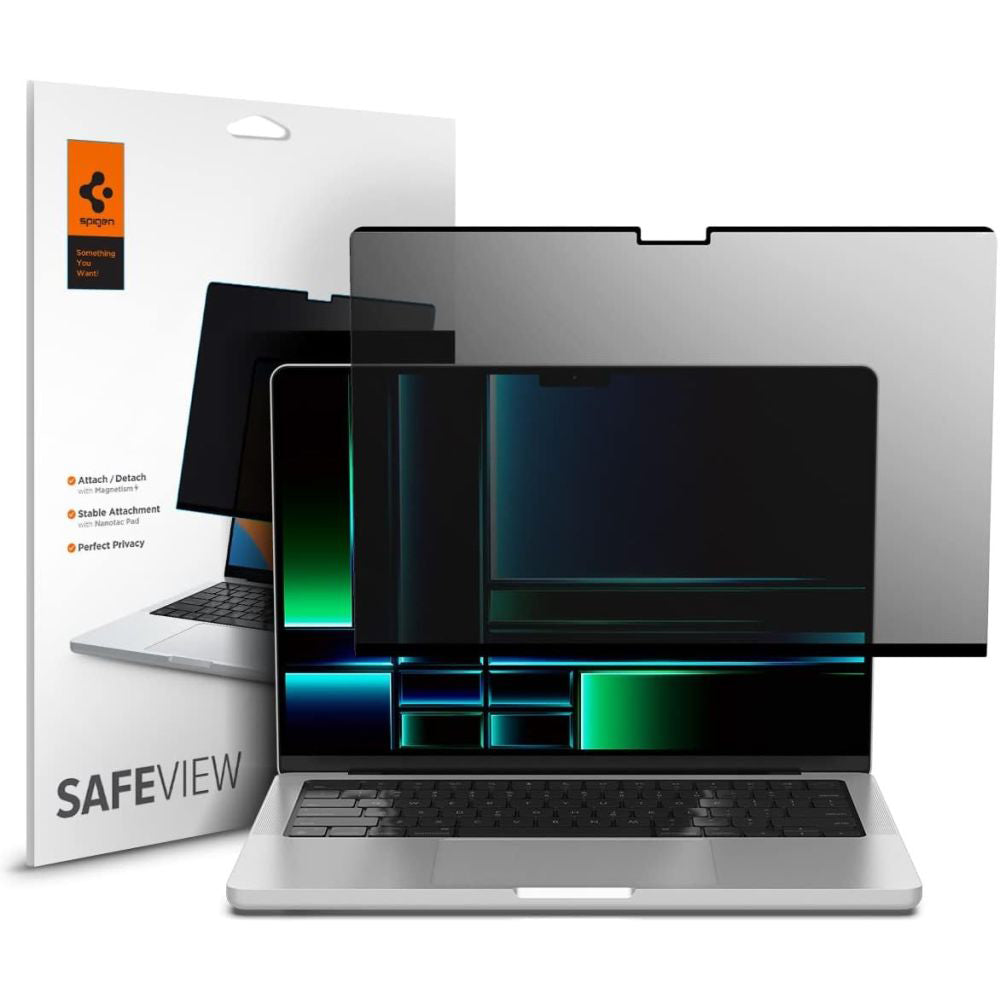 Προστατευτική Μεμβράνη Οθόνης Privacy Spigen Safe View Magnetic για Apple MacBook Pro 14inch (2026) / (2025) / (2024) / (2023) / (2022) / (2021), Πλαστικό