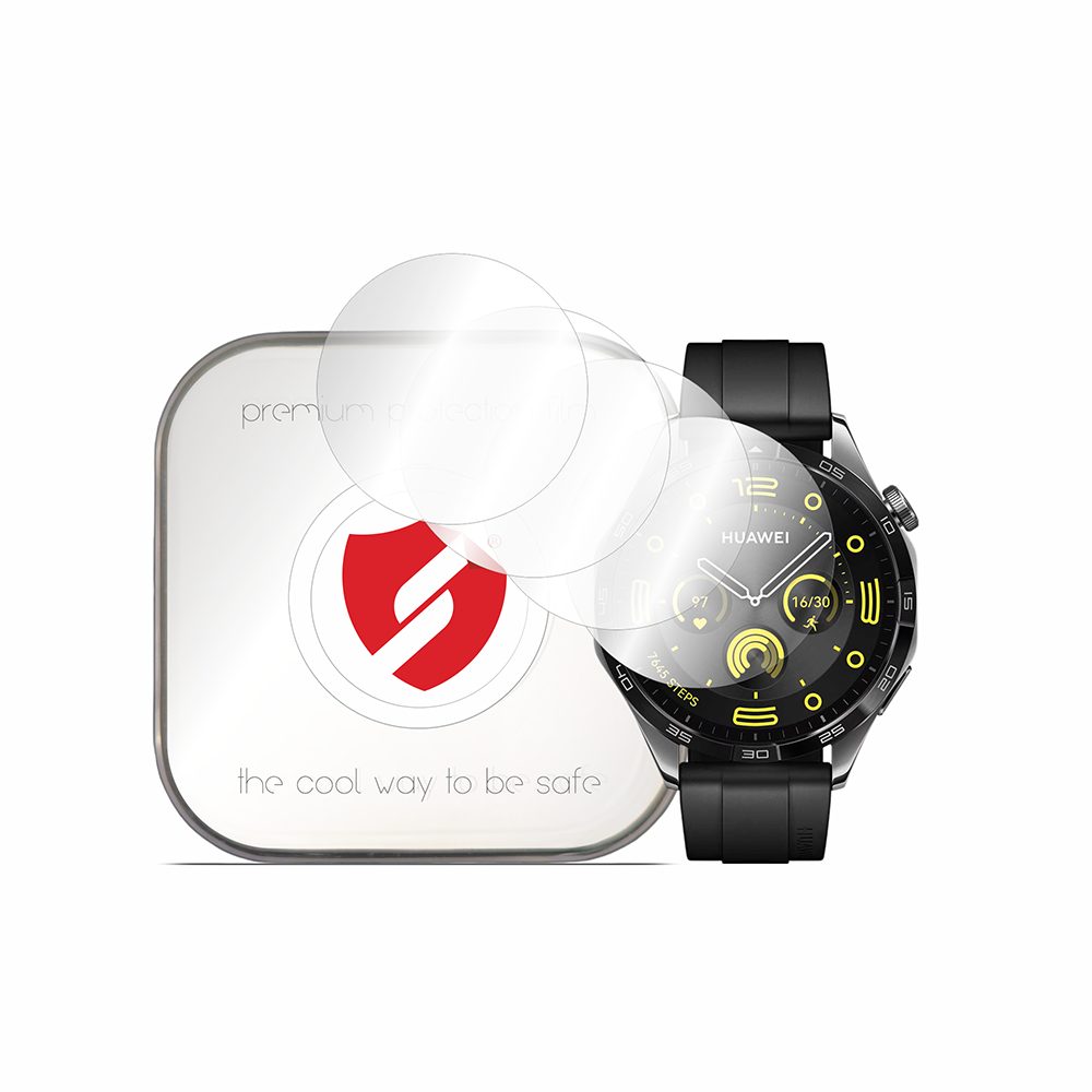 Smart Protection Premium Classic Screen Protector Film for Huawei Watch GT 4 46mm, Set of 4 pieces, Plastic