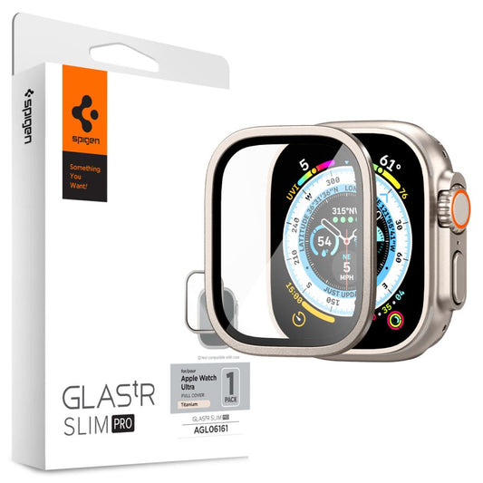 Spigen Glastr Slim Pro Protection Film for Apple Watch Ultra Series, Tempered Glass, Gray AGL06161
