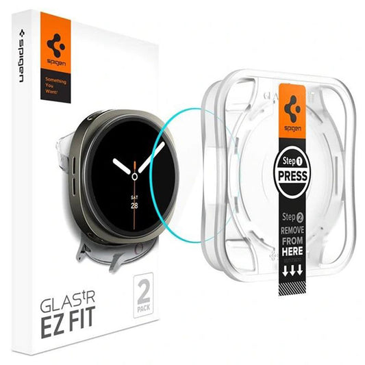 Spigen GlastR EZ FIT Protective Film for Samsung Galaxy Watch9 / Watch8 40mm, Set of 2, Tempered Glass AGL09874