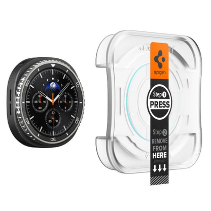Spigen GlastR EZ FIT Protection Film for Samsung Galaxy Watch8 Classic, Set of 2 Pieces, Tempered Glass AGL09877