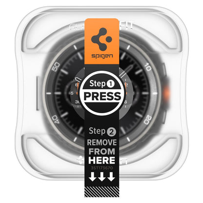Spigen GlastR EZ FIT Protection Film for Samsung Galaxy Watch8 Classic, Set of 2 Pieces, Tempered Glass AGL09877