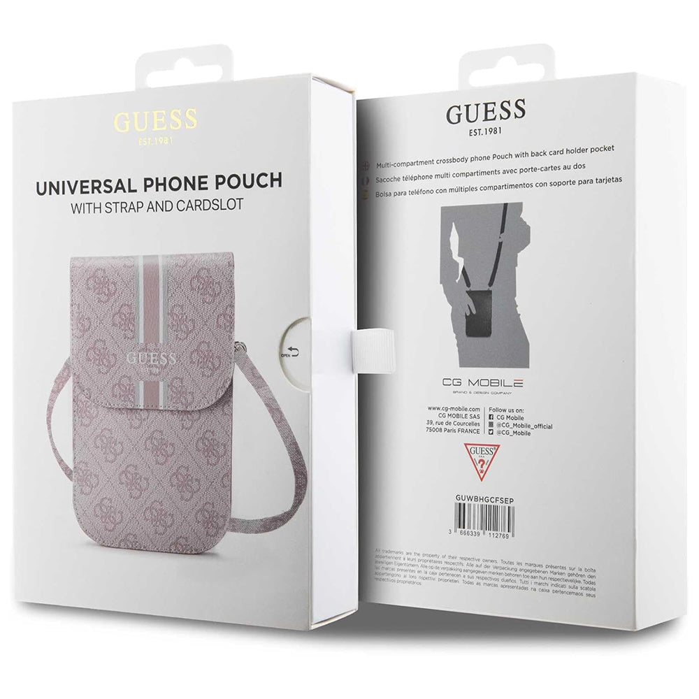Τσάντα Παγκόσμια για Τηλέφωνο, Guess, 4G Stripes, Ροζ