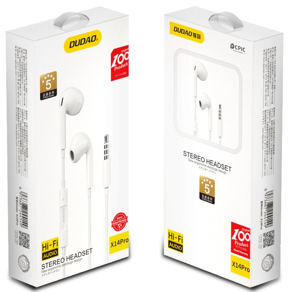 Ακουστικά Handsfree 3.5mm Dudao X14Pro, Λευκό