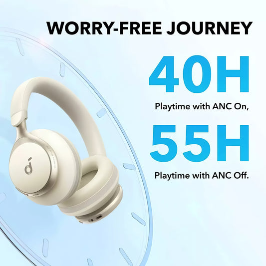 Handsfree Bluetooth Anker SoundCore Space One, MultiPoint, A2DP, ANC, White A3035G21