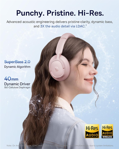Baseus Bass BH1 NC Bluetooth Handsfree, MultiPoint, A2DP, ANC, Pink A0203704
