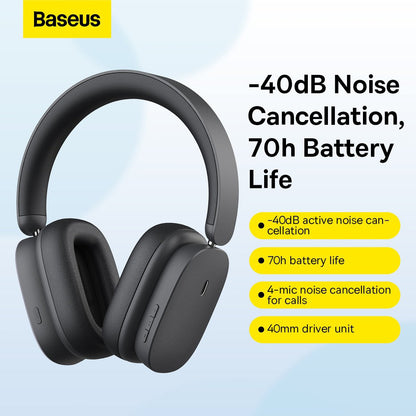 Handsfree Bluetooth Baseus Bowie H1, A2DP, ANC, Γκρι NGTW230213