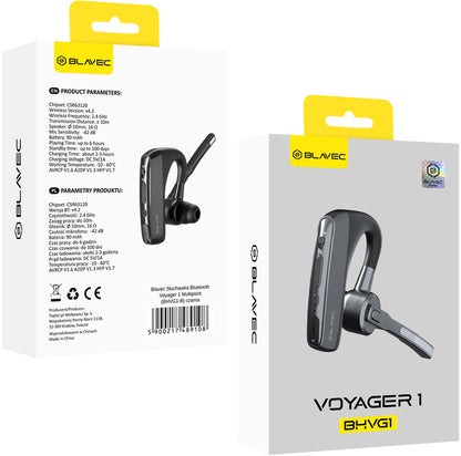 Bluetooth handsfree Blavec Voyager 1, MultiPoint, A2DP, Μαύρο
