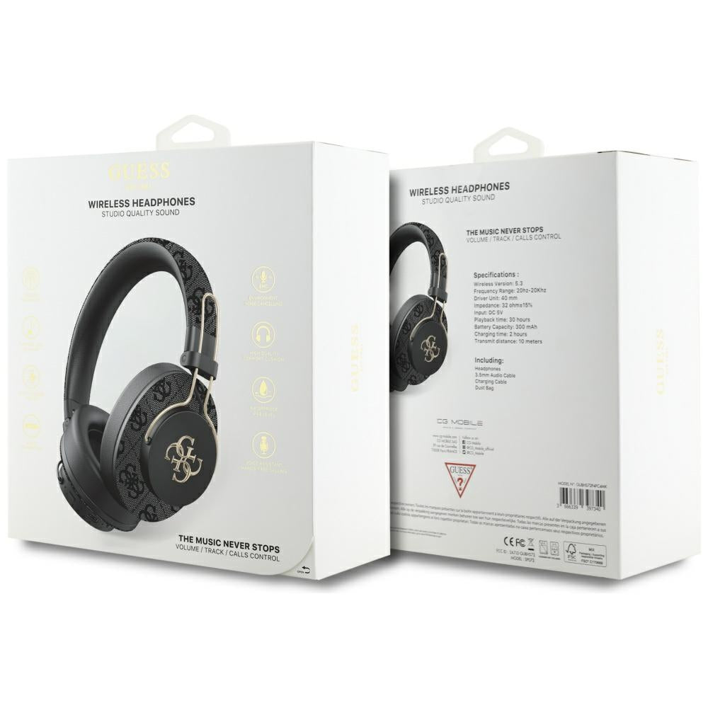 Handsfree Bluetooth Guess 4G Metal Logo, A2DP, Black