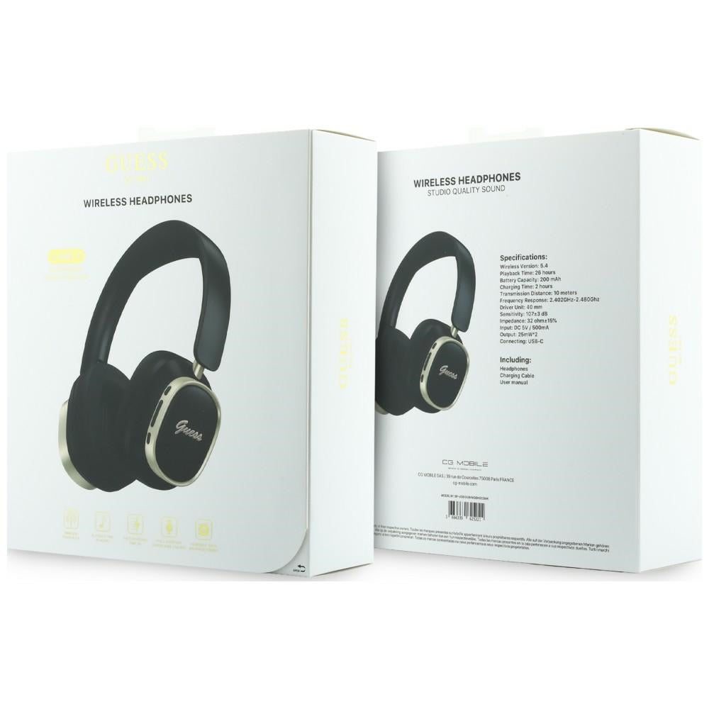 Handsfree Bluetooth Guess Rectangle Metal Script, A2DP, Μαύρο