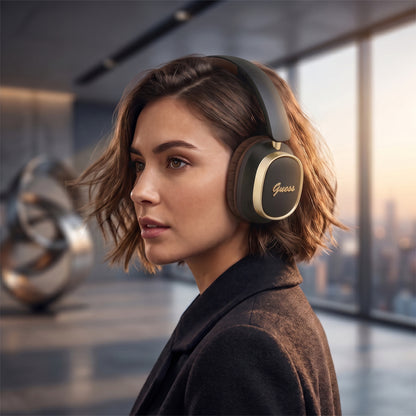 Handsfree Bluetooth Guess Rectangle Metal Script, A2DP, Μαύρο