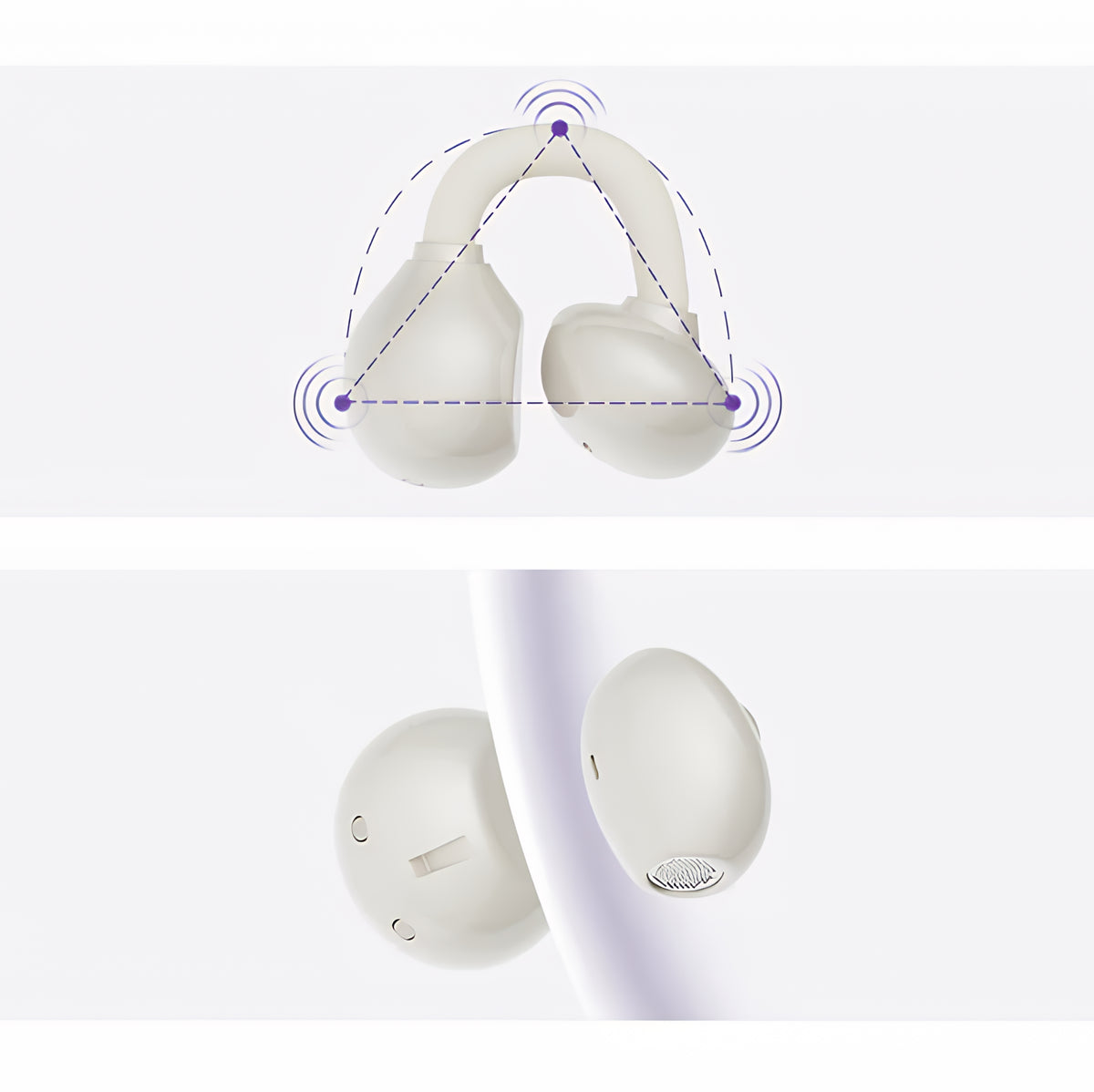 Ασύρματα ακουστικά Bluetooth Monster AirClip AC200, TWS, Ανοιχτό Κρεμ