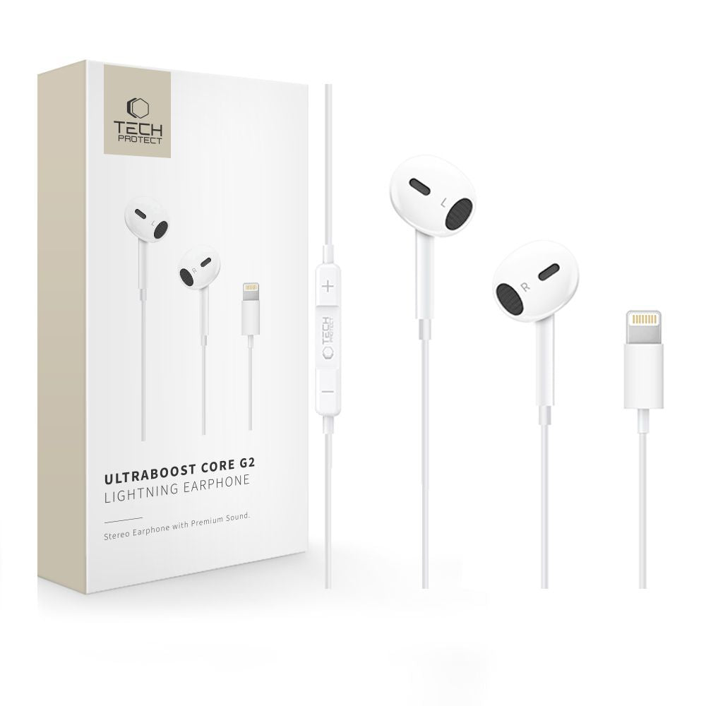 Handsfree Lightning Tech-Protect Ultraboost Core G2, White