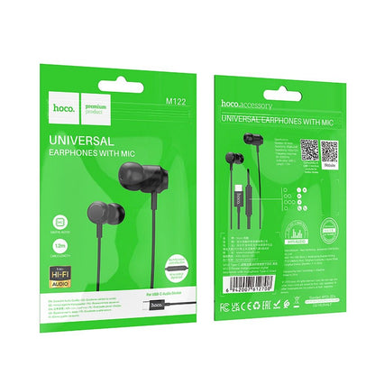 Handsfree USB-C HOCO M122, Μαύρο