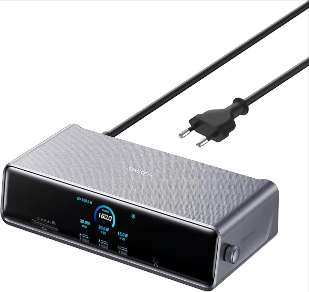 Πολυλειτουργικό Hub Anker Prime, 3 x USB-A - 4 x USB-C - 1 x DisplayPort - 2 x HDMI - 1 x υποδοχή 3,5 mm - 1 x RJ45 - 1 x SD - 1 x microSD, Γκρι A83B33A1