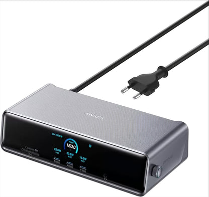 Πολυλειτουργικό Hub Anker Prime, 3 x USB-A - 4 x USB-C - 1 x DisplayPort - 2 x HDMI - 1 x υποδοχή 3,5 mm - 1 x RJ45 - 1 x SD - 1 x microSD, Γκρι A83B33A1