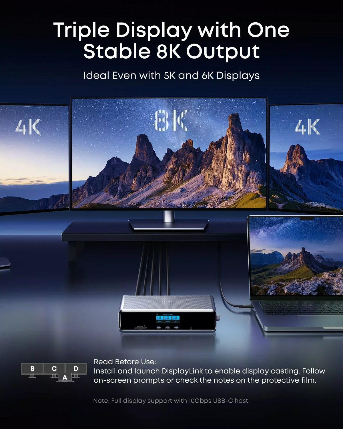 Πολυλειτουργικό Hub Anker Prime, 3 x USB-A - 4 x USB-C - 1 x DisplayPort - 2 x HDMI - 1 x υποδοχή 3,5 mm - 1 x RJ45 - 1 x SD - 1 x microSD, Γκρι A83B33A1