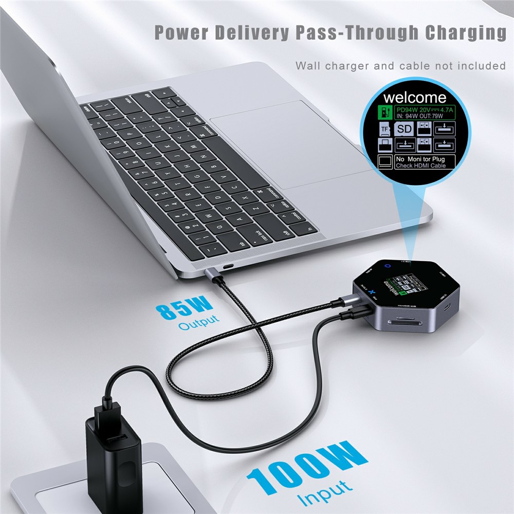 OEM Multifunctional Hub YC-931, 8in1, Gray