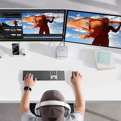 Πολυλειτουργικός Hub Orico MiniLink M48PR για Apple Mac Mini M4 / Mini M4 Pro, 9σε1, Ασημί
