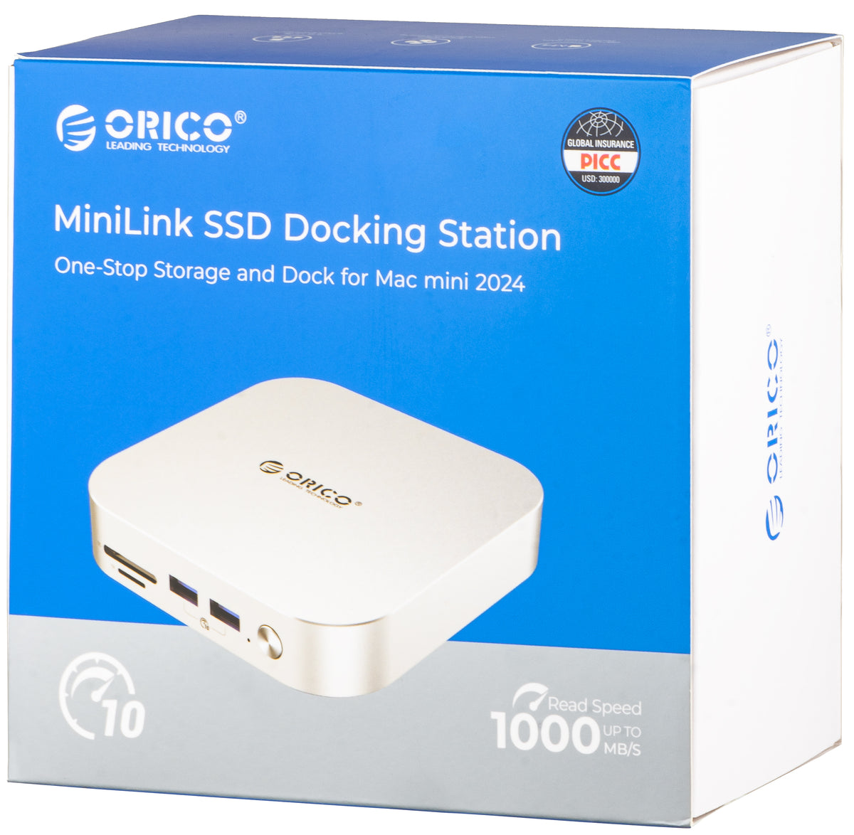 Πολυλειτουργικός Hub Orico MiniLink M48PR για Apple Mac Mini M4 / Mini M4 Pro, 9σε1, Ασημί