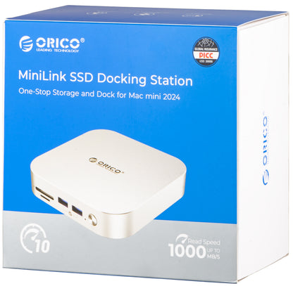 Πολυλειτουργικός Hub Orico MiniLink M48PR για Apple Mac Mini M4 / Mini M4 Pro, 9σε1, Ασημί