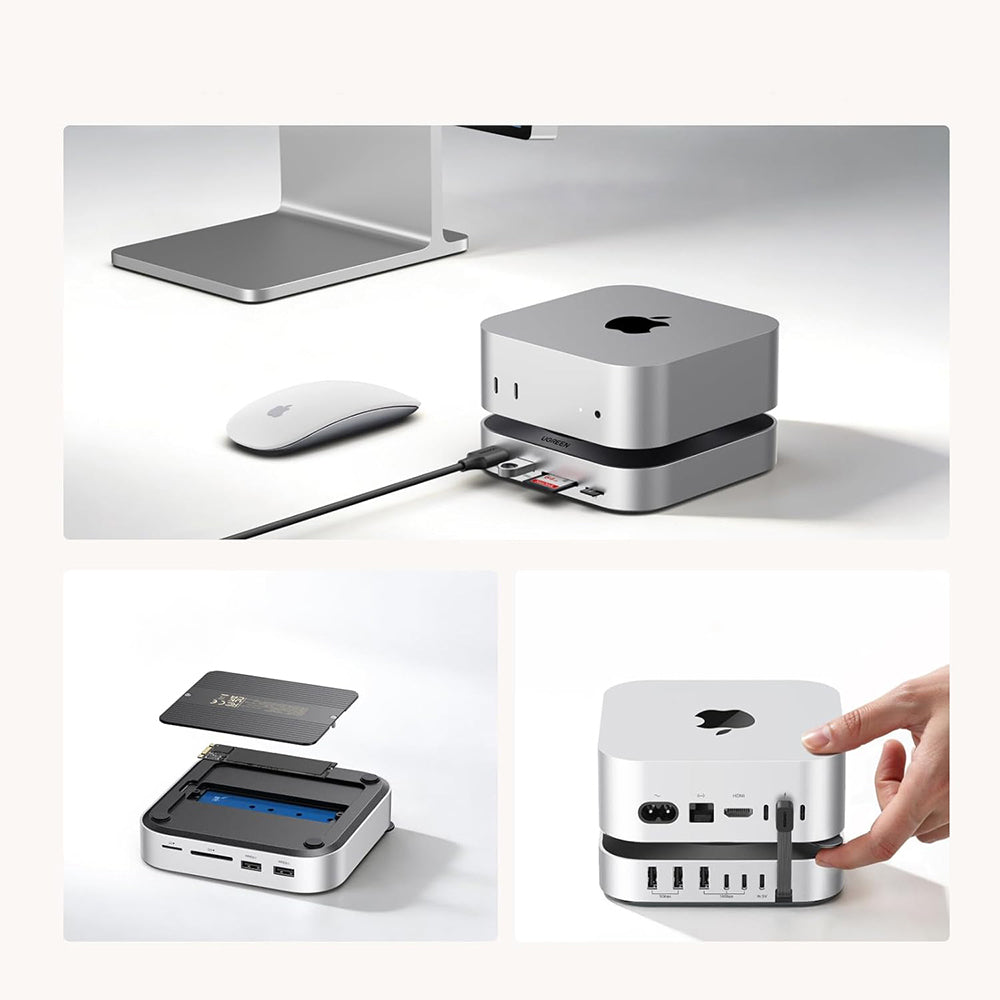 Πολυλειτουργικός Hub UGREEN CM841A (95094) για Apple Mac Mini M4 / Mini M4 Pro, 10σε1, Γκρι