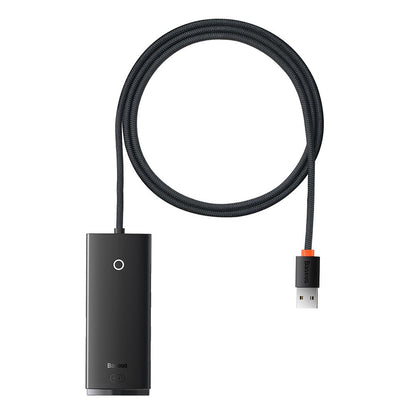 Baseus Lite USB Hub, 4 x USB-A 3.0 - 1 x USB-C, 1m, Black WKQX030101