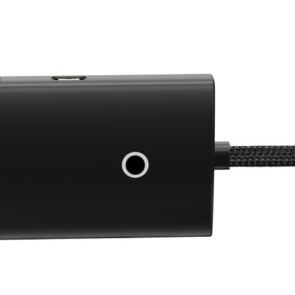 Baseus Lite USB Hub, 4 x USB-A 3.0 - 1 x USB-C, 1m, Black WKQX030101