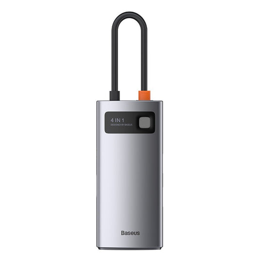 Διανομέας USB-C Baseus Metal Gleam, 2 x USB-A - 1 x USB-C - 1 x HDMI, γκρι CAHUB-CY0G