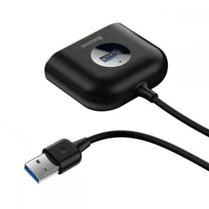 Baseus Square USB Hub, 1 x USB-A 3.0 - 3 x USB-A, Black CAHUB-AY01
